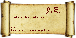 Jakus Richárd névjegykártya