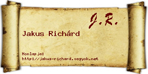 Jakus Richárd névjegykártya