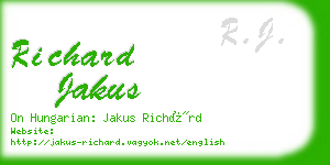 richard jakus business card